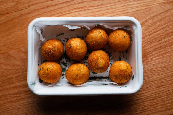 Taro and sweet potato rice balls.