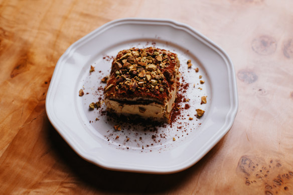 Pistachio tiramisu.