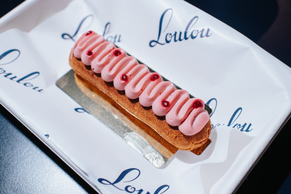 Lemon and raspberry eclair.
