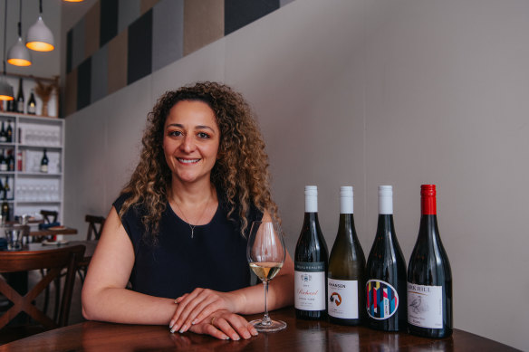 Sommelier Angelica Nohra in her Surry Hills restaurant The Blue Door, which has an extensive NSW wine list. 