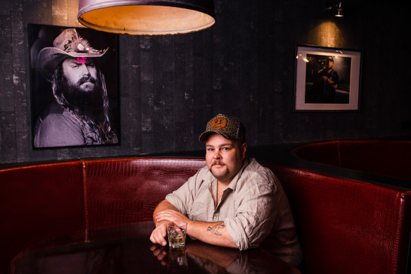 Brad Cox, pictured at Jolene’s in Sydney, is the local country boom’s brightest star.