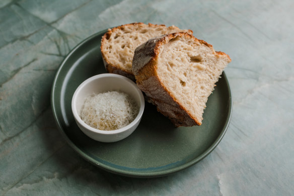 House-baked sourdough bread with whipped truffle and pecorino butter.