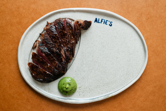 Go-to dish: Sirloin steak with mustard, spinach, horseradish sauce.