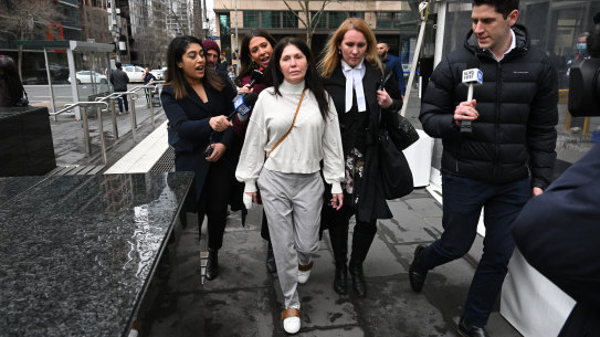 Roberta Williams leaving the County Court on Friday.