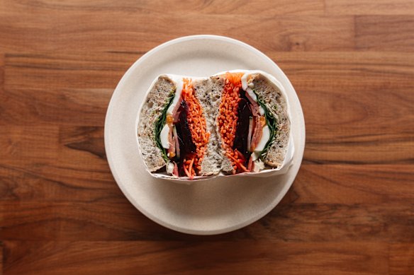 Glory Us’ glorious salad sandwich.