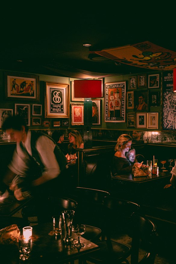 Inside the tequila bar.