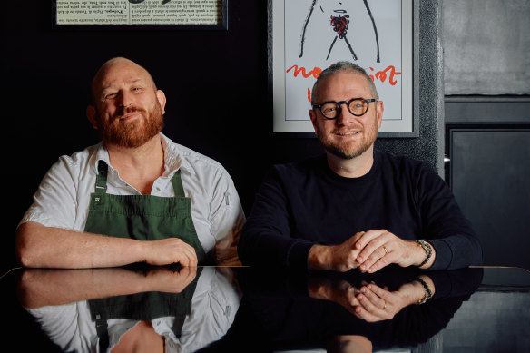 Head chef Leigh McDivitt with Public group creative culinary director Clayton Wells.