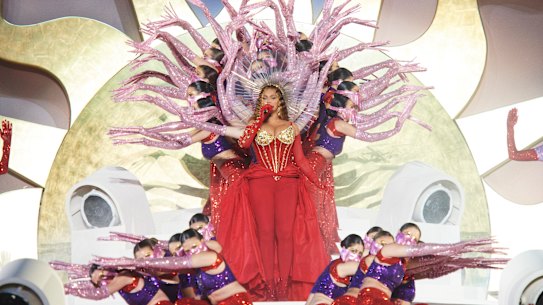 Beyoncé performs on stage headlining the Grand Reveal of Dubai’s newest luxury hotel, Atlantis The Royal on January 21, 2023 in Dubai, United Arab Emirates. 