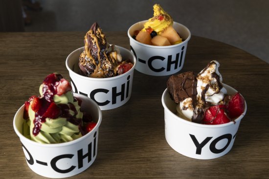 Flavours and toppings range from matcha yoghurt to popping pearls.