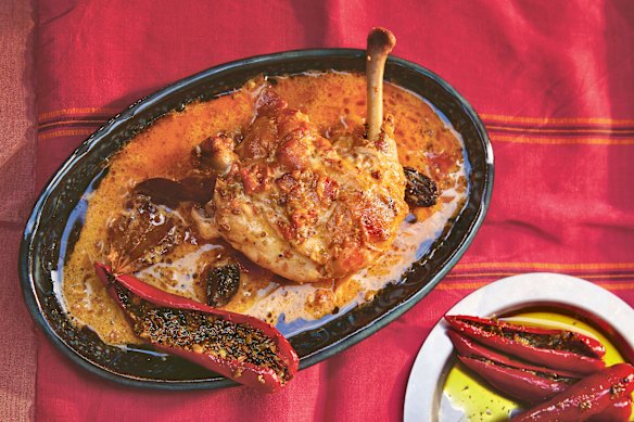 Using bone-in chicken gives this aromatic coconut curry a lift. From What We Call Masala by Sarina Kamini, Murdoch Books.