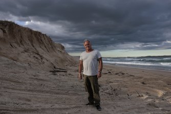 Mark “Dippy” DePena, 67, has surfed the shores of Cronulla Beach since high school and said he has never seen the beach so badly eroded.