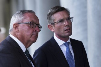 The letter was addressed to NSW Health Minister Brad Hazzard, left, and Premier Dominic Perrottet.