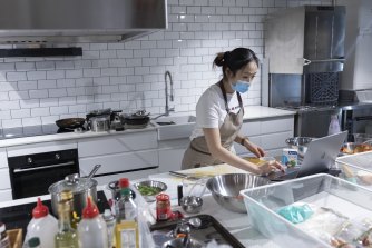 Chef Catherine Zhang in the Marley Spoon Kitchen in Alexandria.