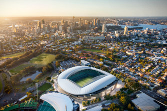 Aerial view of how the new Sydney Football Stadium will look.