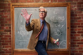 Shaun Micallef as host of Brain Eisteddfod, in which year 11 students answer questions about real-world subjects.