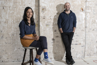 Belvoir artistic director Eamon Flack and actor Vaishnavi Suryaprakash, who starred in Belvoir's 2019 production of Counting and Cracking and is part of the theatre's Artists at Work program.