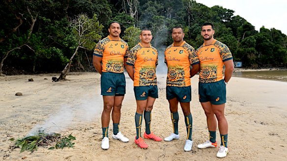 Get up, stand up, show up: The Wallabies celebrate NAIDOC Week on Yugambeh country on the Gold Coast.