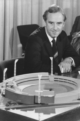 John Cain with a model of the MCG.