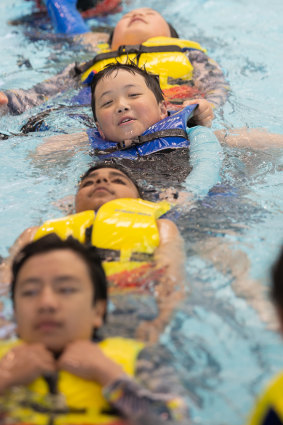 A swimming class at Brimbank Aquatic and Wellness Centre.