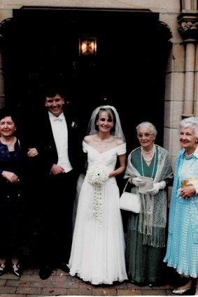 The couple’s wedding in December 1992 at the local Anglican church that Lucy’s family attended.