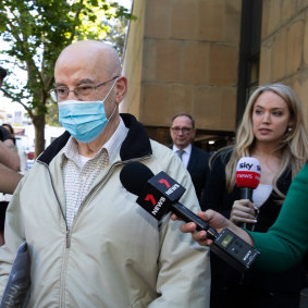 Former Labor minister Eddie Obeid leaving Darlinghurst court on bail on Thursday.