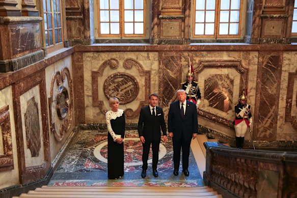 The Macrons show off the palace’s decadent features.