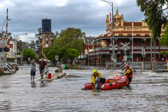 Floodwaters in Rochester in 2022.