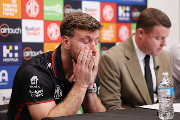 Jai Arrow at Wednesday’s press conference where his heartbreaking diagnosis was announced.