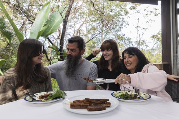 Trish Haywood, her husband Damien and their daughters, Zoe and Ella, are all vegan.