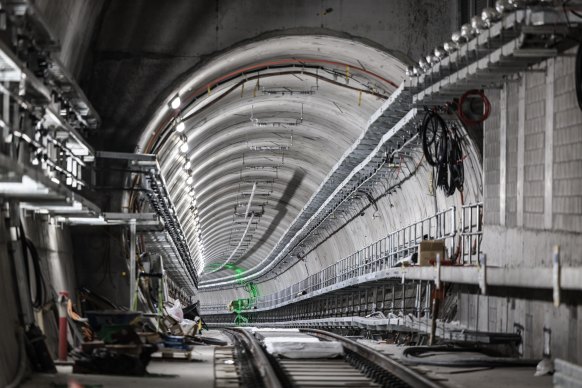 One of the twin tunnels on the Metro City and Southwest line.