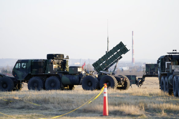 Patriot missiles are seen at the Rzeszow-Jasionka Airport, Poland. The Biden administration is poised to approve sending a Patriot battery to Ukraine, finally agreeing to requests from Kyiv.