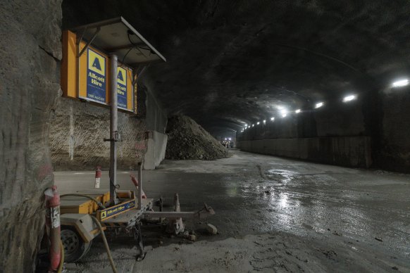 One of the tunnels for the first stage of the Western Harbour Tunnel, which will connect to the WestConnex motorway at Rozelle. 