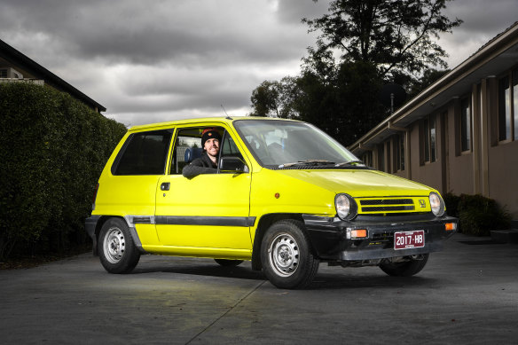 Daniel Paproth in his 1985 Honda City.