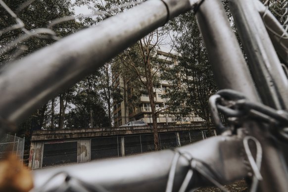 Three identical public housing towers known as “the three sisters” in Telopea have been vacated and padlocked awaiting redevelopment.