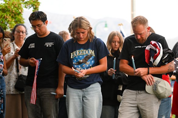 People attend a vigil at Timpanogos Regional Hospital for Kirk.