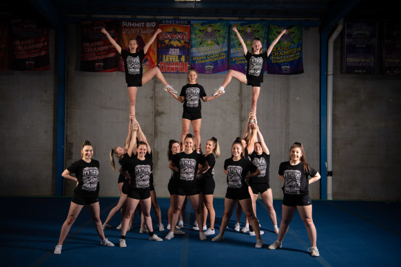 The Southern Cross Lady Reign cheer team trained by Zoom in lockdown to prepare for their 2021 Cheerleading World Championship win.