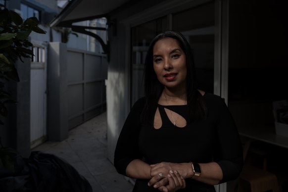 Associate Professor Nada Hamad, who has long COVID, at her home.