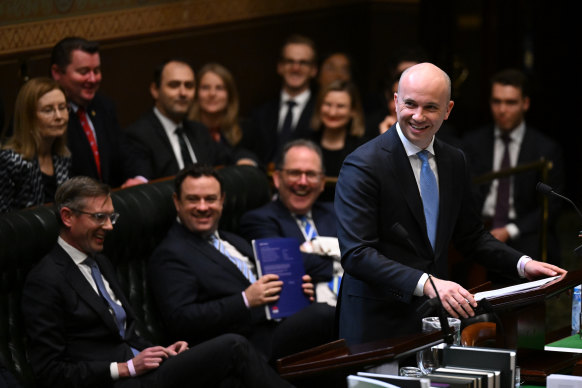 NSW Treasurer Matt Kean hands down the 2022-2023 budget in parliament.
