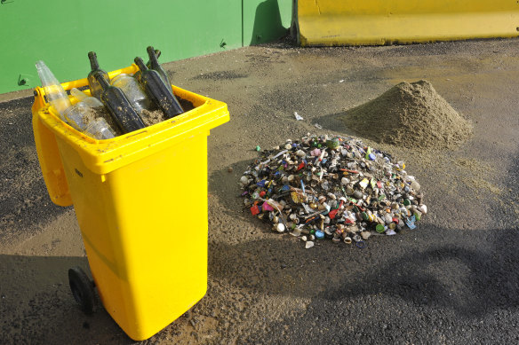 The Alex Fraser Group's recycling plants crush glass into sand used to make asphalt.