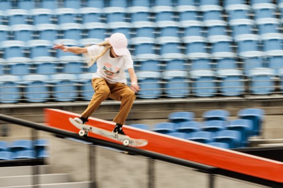 13-year-old Chloe Covell is one of the youngest skaters on the SLS circuit. 