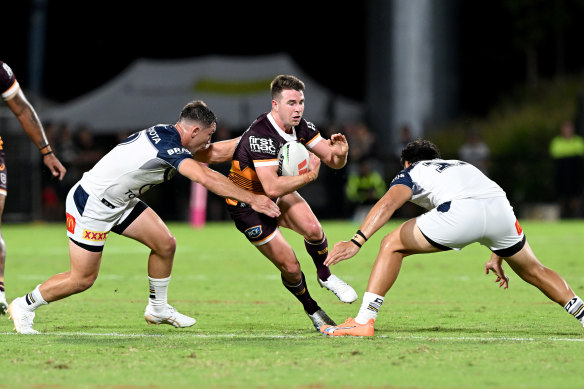 Jock Madden set up two tries in his first game for the Broncos, defending strongly and communicating well against the Cowboys.