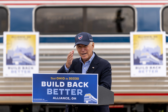 Former vice-president Joe Biden Biden embarked on a seven-stop train tour through Ohio and Pennsylvania on Wednesday.