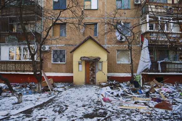 Kramatorsk has come under heavy bombardment for more than a month now. This photo was taken near the airport on March 13.