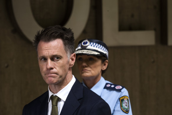 NSW Premier Chris Minns during a press conference on Thursday.