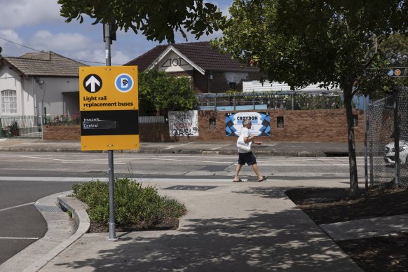 Replacement buses are being used for the inner west light rail line.