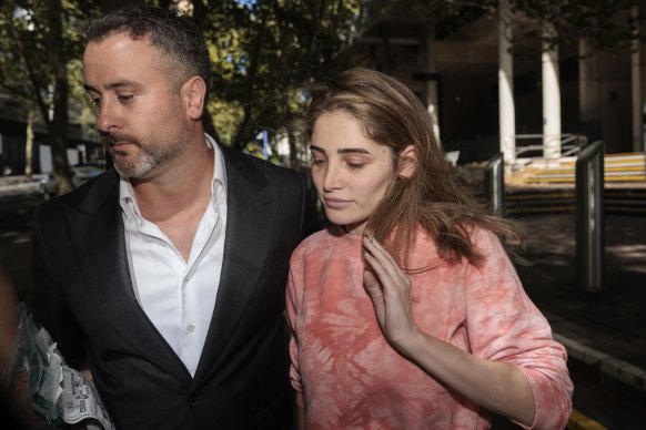 Ashlyn Nassif departs Surry Hills police station on Wednesday.