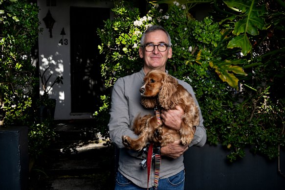 Brad Banducci with his dog Juno.