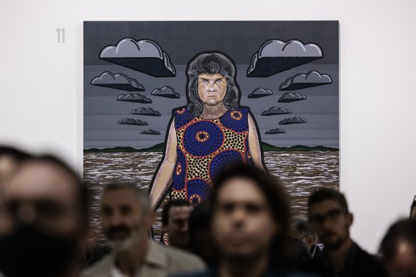 The winner of the 2022 Archibald Prize is a portrait of Karla Dickens by Indigenous artist Blak Douglas.