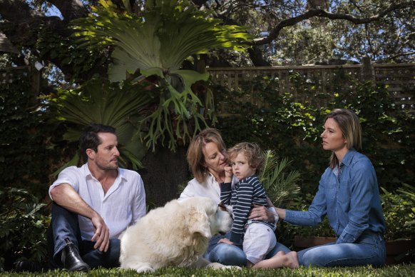 Amelia Findlay (right), pictured with brother Adrian, mother Georgina and son Marcel, said she feared her parents’ home in Bondi Beach would be damaged by nearby construction works.