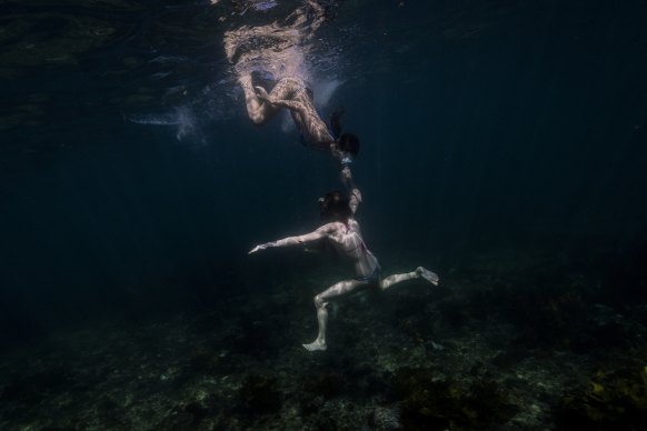 Swimmers cool off at Clovelly on September 17, 2023, during an unexpected early summer heatwave that hit Sydney.